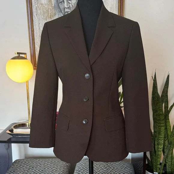 United Colors Of Benetton Dark Brown Women's Blazer - Picture 1 of 9